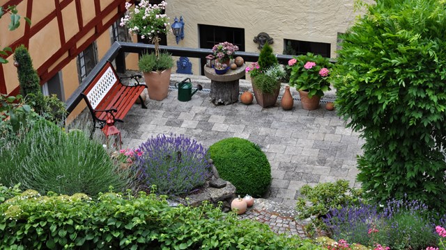 Rooftop patio garden in Germany
