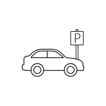 Car parking line icon. Web design, mobile app.